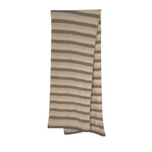 Reiss Knit Scarf Taupe Metallic Stripe Classic Warm 15 × 77